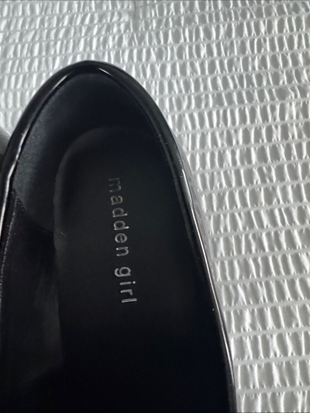 Madden Girl Black Patent Slip-On Penny Loafers - Picture 2 of 7